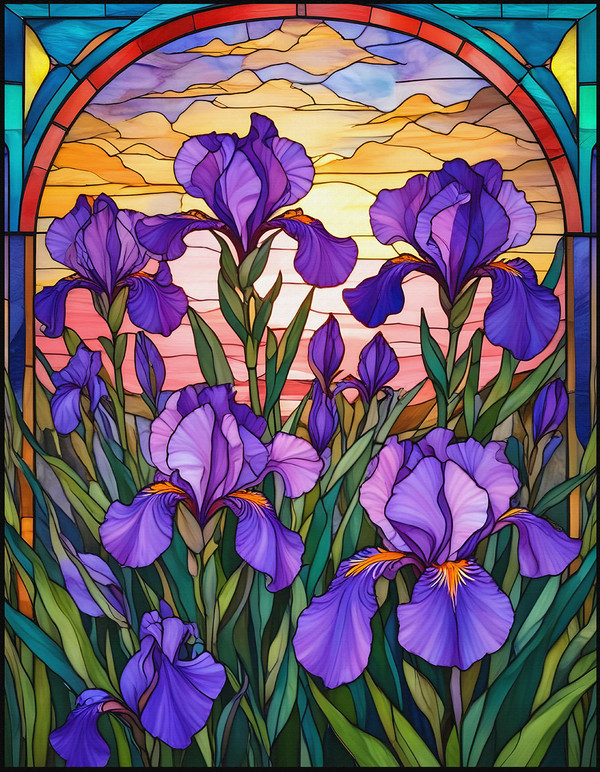 500pc - Stain Glass Iris